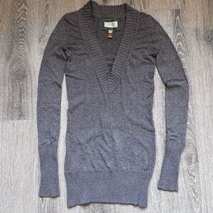 Y2K American Eagle Outfitters Grey Ribbed Sweater, Size S